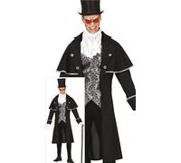 FIESTAS GUIRCA Costume da Vampiro Argento da Uomo - Costume da Conte Vampiro da Uomo - Costumi di Halloween da Uomo Taglia per Adulti L