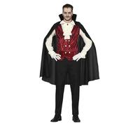 FIESTAS GUIRCA Costume da vampiro classico, costume completo rosso e nero con mantello, per uomo adulto, taglia L 52-54