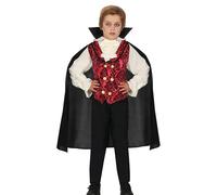 FIESTAS GUIRCA Costume da vampiro con classe per bambini, costume da vampiro borgogna, include mantello, camicia, gilet e pantaloni, costumi di Halloween per bambini dai 7 ai 9 anni