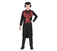 FIESTAS GUIRCA Costume da vampiro elegante rosso e nero per bambini