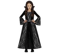 FIESTAS GUIRCA Costume da Vampiro Glamour - Abito Contessa Vampiro Argento e Nero - Costume Bambina Halloween 7-9 anni