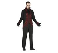 FIESTAS GUIRCA Costume da vampiro gotico, abbigliamento rosso e nero, per uomo adulto