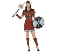 FIESTAS GUIRCA Costume Regina Guerriera Vichinga Donna - Costumi Donna incl. Copricapo Corna Taglia S 40-42