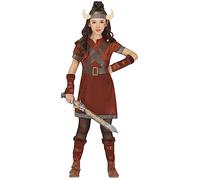 FIESTAS GUIRCA Costume da Guerriero Vichingo Costumi per Bambino o Bambina - Barbari Costumi Infantili Bambini e Bambine incl. Tiara Corna 3-4 Anni