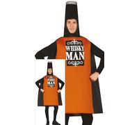 FIESTAS GUIRCA Costume da uomo da whisky - Bottiglia di whisky divertente costume da uomo - Addio al celibato, costume da uomo, taglia L