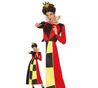 FIESTAS GUIRCA Costume Dama di Cuori Donna Rosso Nero Abito Lungo Colletto