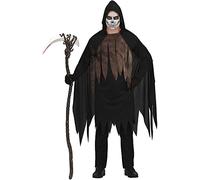 FIESTAS GUIRCA Costume della morte - Tunica nera con cappuccio Costume Halloween uomo