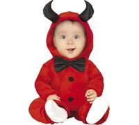 FIESTAS GUIRCA | Costume Demonio Bebè - Cappuccio e Tuta - Costumi da Diavolo e Demoni per Halloween, Carnevale e Feste in Maschera - Ideale per Bebè Unisex - Rosso e Nero