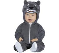 FIESTAS GUIRCA | Costume di Lupo Bebè (12-18 Mesi) - Cappuccio, Coda e Tutù - Costumi di Animali per Halloween, Carnevale e Feste in Maschera - Ideale per Bebè Unisex - Grigio