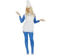 FIESTAS GUIRCA | Costume di Nanetta Blu per Donna (44-46/XL) - Maglietta, Cappello, Pantaloni e Vestito - Costumi da Fiaba, Fate e Giornata Mondiale del Libro per Feste in Maschera e Carnevale - Blu