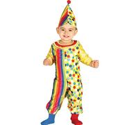 FIESTAS GUIRCA | Costume di Pagliaccio Baby (12-18 Mesi) - Include Cappello e Tut羅 - Costumi da Circo e Commedia per Halloween, Carnevale e Feste per Bambini - Ideale per Beb癡 Unisex - Multicolore