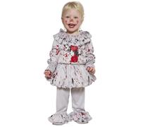FIESTAS GUIRCA | Costume di Pagliaccio Malvagio Bebè (12-18 Mesi) - Pantaloni e Vestito - Costumi di Halloween per Bebè Unisex - Ideale per Feste in Maschera e Celebrazioni - Grigio e Rosso