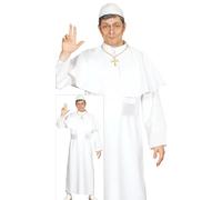 FIESTAS GUIRCA | Costume di Papa Adulto (54-56/XL) - Include Cappa, Cintura, Solideo e Sotana - Costumi Religiosi per Feste, Carnevale e Halloween - Ideale per Uomini - Bianco