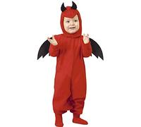 FIESTAS GUIRCA | Costume di Piccolo Demone Bebè (12-18 Mesi) - Ali, Cappuccio e Tutù - Costumi di Halloween, Diavoli e Demoni per Feste in Maschera - Ideale per Bambini - Rosso e Nero