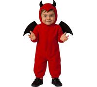 FIESTAS GUIRCA | Costume di Piccolo Demone Bebè (12-18 Mesi) - Ali, Cappuccio e Tutù - Costumi di Halloween, Diavoli e Demoni per Feste in Maschera - Ideale per Bambini - Rosso e Nero