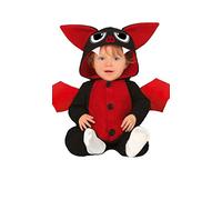 FIESTAS GUIRCA | Costume di Pipistrello Bebè (12-18 Mesi) - Pigiama con Ali, Cappuccio e Tuta - Costumi da Animali per Halloween, Carnevale e Feste in Maschera - Ideale per Bebè Unisex - Nero e Rosso