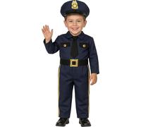 FIESTAS GUIRCA | Costume da Poliziotto per Bambino Piccolo (2-3 Anni) - Include Cappello e Tuta - Costumi da Ufficiale di Polizia per Feste e Halloween - Ideale per Bambini Piccoli - Blu e Oro