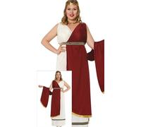 FIESTAS GUIRCA | Costume di Romana Adulta (44-46/XL) - Cappa, Cintura e Tunica - Costumi da Romani e Greci per Halloween, Carnevale e Feste in Maschera - Ideale per Adulte - Granata e Beige