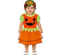 CARNEVALE HALLOWEEN VESTITO COSTUME ZUCCA PUMPKIN NEONATO PRIMA INFANZIA TUTINA
