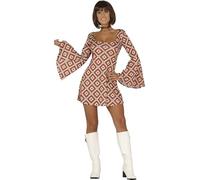 FIESTAS GUIRCA Costume Donna Disco Diva- Completo Vestito Corto Anni 70 - Costumi Donna Anni 60 Taglia S 40-42