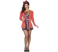 FIESTAS GUIRCA Costume Elegante Anni 80 Donna - Completo Colorato Anni 80 incl. Vestito Metallizzato Arcobaleno e Giacca - Costumi Donna Taglia S 40-42
