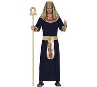 FIESTAS GUIRCA | Costume Faraone Egiziano Uomo - Vari Taglie - Nero/Oro/Blu