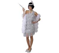 Guirca Costume Charleston Silver Anni '20/'30 Colore Argento TG S/M/L Carnevale