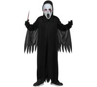 Fiestas Guirca - Costume Ghost Assassin per bambini 7-9 anni, cappuccio e tunica - Nero