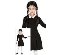 FIESTAS GUIRCA | Costume Gothic Girl Bambini (7-9 anni) - Vestito per Ragazze - Costumi da Studentessa e Scolaretta per Halloween, Carnevale, Feste di Film e Serie - Ideale per Bambine - Nero
