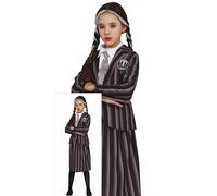 COSTUME MERCOLEDì FAMIGLIA ADDAMS CARNEVALE BAMBINA VESTITO GUIRCA MERCOLEDI