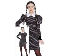 FIESTAS GUIRCA Costume gotico da ragazza - Costume da studentessa e studentessa per Halloween, carnevale e feste in costume, ideale per donne e ragazze, nero