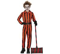 FIESTAS GUIRCA | Costume Harlequin Prigioniero Bambini (5-6 Anni) - Tuta e Cintura - Costumi da Pagliaccio e Prigioniero per Halloween e Feste - Ideale per Bambini e Bambine - Arancione e Nero