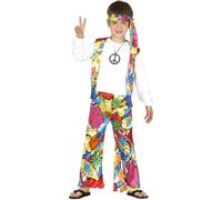 FIESTAS GUIRCA | Costume Hippie Bambino - Camicia, Fascia per la Testa e