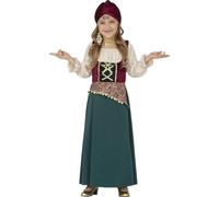 FIESTAS GUIRCA Costume Indovina Bambina Vestito Lungo e Foulard