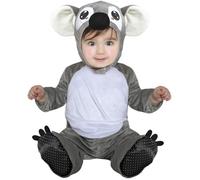 FIESTAS GUIRCA | Costume Koala Bebè (12-18 Mesi) - Cappuccio, Tuta e Piedi - Costumi di Animali per Halloween, Carnevale e Feste in Maschera - Ideale per Bebè Unisex - Grigio e Bianco