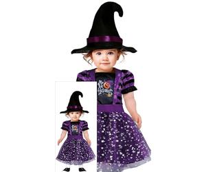 FIESTAS GUIRCA | Costume La Mia Prima Strega Bebè - Cappello e Vestito - Costumi da Streghetta per Halloween, Carnevale e Feste in Maschera - Ideale per Bambine