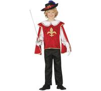 FIESTAS GUIRCA | Costume Moschettiere Bambino - Rosso/Oro/Nero - Vari