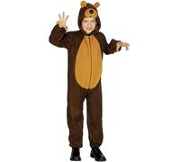 FIESTAS GUIRCA | Costume Orsetto Bambini (3-4 Anni) - Cappuccio, Coda e Tuta - Costumi da Animali per Halloween, Carnevale e Feste in Maschera - Ideale per Bambini - Marrone