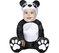 FIESTAS GUIRCA – Costume Panda Bebè (18-24 Mesi) con cappuccio, tuta e piedi – Nero e Bianco
