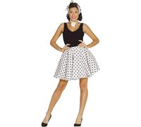 FIESTAS GUIRCA | Costume Pin Up Anni '50 per Donna (42-44/L) - Gonna e Fazzoletto - Stile Retrò e Vintage per Feste in Maschera, Carnevale e Halloween - Ideale per Celebrazioni a Tema - Bianco