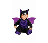 FIESTAS GUIRCA | Costume Pipistrello Neonato - Nero Viola 18-24 mesi | Set 3 Pezzi | Cappuccio con Orecchie | Ali Incorporate | Poliestere Leggero | Carnevale, Halloween