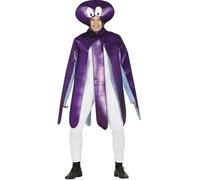 FIESTAS GUIRCA | Costume Polpo Adulto (42-44/L) - Cappuccio e Tunica - Costumi di Animali Marini per Addio al Celibato, Halloween, Carnevale e Feste in Maschera - Unisex - Viola e Bianco