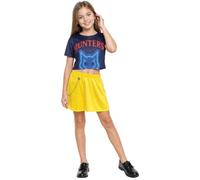 FIESTAS GUIRCA | Costume Pop Star Hunter Bambini - Maglietta, Gonna e Catene - Costumi da Star del Cinema e Cultura Asiatica per Carnevale e Feste in Maschera - Ideale per Bambine