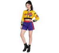 FIESTAS GUIRCA | Costume Pop Star Nova Lite - Giacca e Pantaloni - Costumi da Star della Musica per Carnevale, Feste Cinematografiche e Tematiche Asiatiche - Ideale per Donna Adulta e Adolescenti