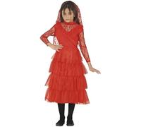 FIESTAS GUIRCA | Costume Red Wife Bambini (10-12 Anni) - Vestito e Velo - Costumi da Sposa, Principessa e Fiabe per Halloween, Carnevale e Feste in Maschera - Ideale per Bambine - Rosso