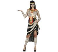 FIESTAS GUIRCA | Costume Regina Egiziana Mummia (38-40/M) - Vestito, Scaldamuscoli, Cintura, Collo e Maniche - Costumi dell'Egitto per Halloween e Feste in Maschera - Donna Adulta - Bianco e Nero