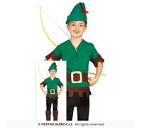 Fiestas Guirca Costume Robin Hood Verde Insieme Carnevale Età 3-12 Polyester