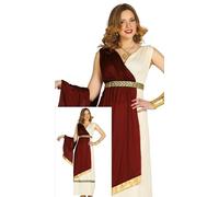 FIESTAS GUIRCA | Costume Romana per Donna (42-44/L) - Cappa, Cintura e Tunica - Costumi da Romani e Greci per Halloween, Carnevale e Feste in Maschera - Ideale per Adulti - Granata e Beige