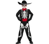 Fiestas Guirca Costume Scheletro Mariachi messicano per bambino 7-9 anni