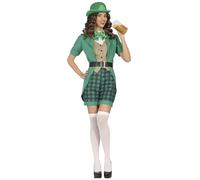 FIESTAS GUIRCA Costume Sexy Mrs. Patrick Donna - Leprecane Verde - Giorno di San Patrizio Costumi Donna Taglia L 46-48
